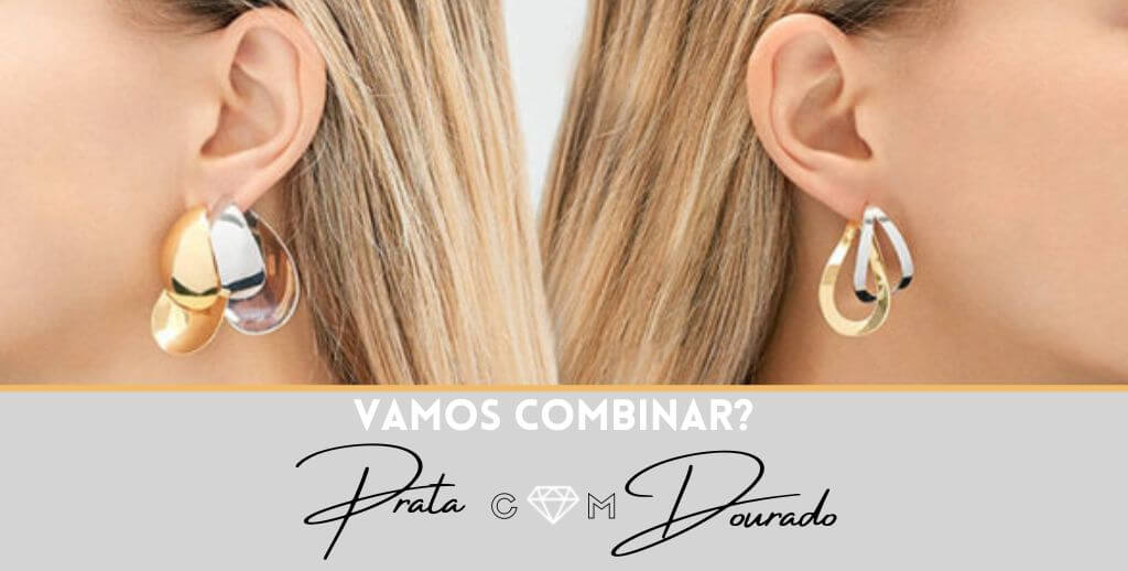 Semijoias prateado e dourado