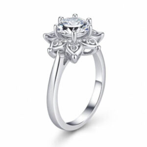 Anel Solitário Flor de Lótus