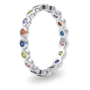 Anel Multi-Gemas Bezel