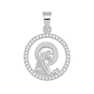 Pingente Medalha Nossa Senhora Cravejada