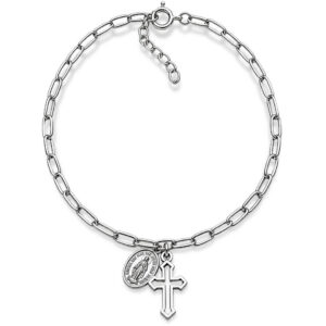 Pulseira Elos Longos com Berloques de Fé