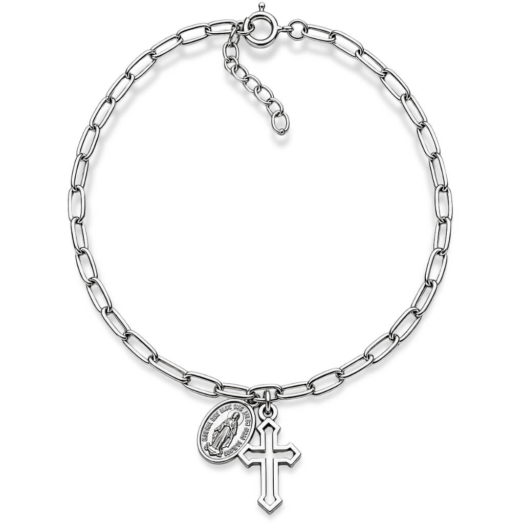 Pulseira Elos Longos com Berloques de Fé