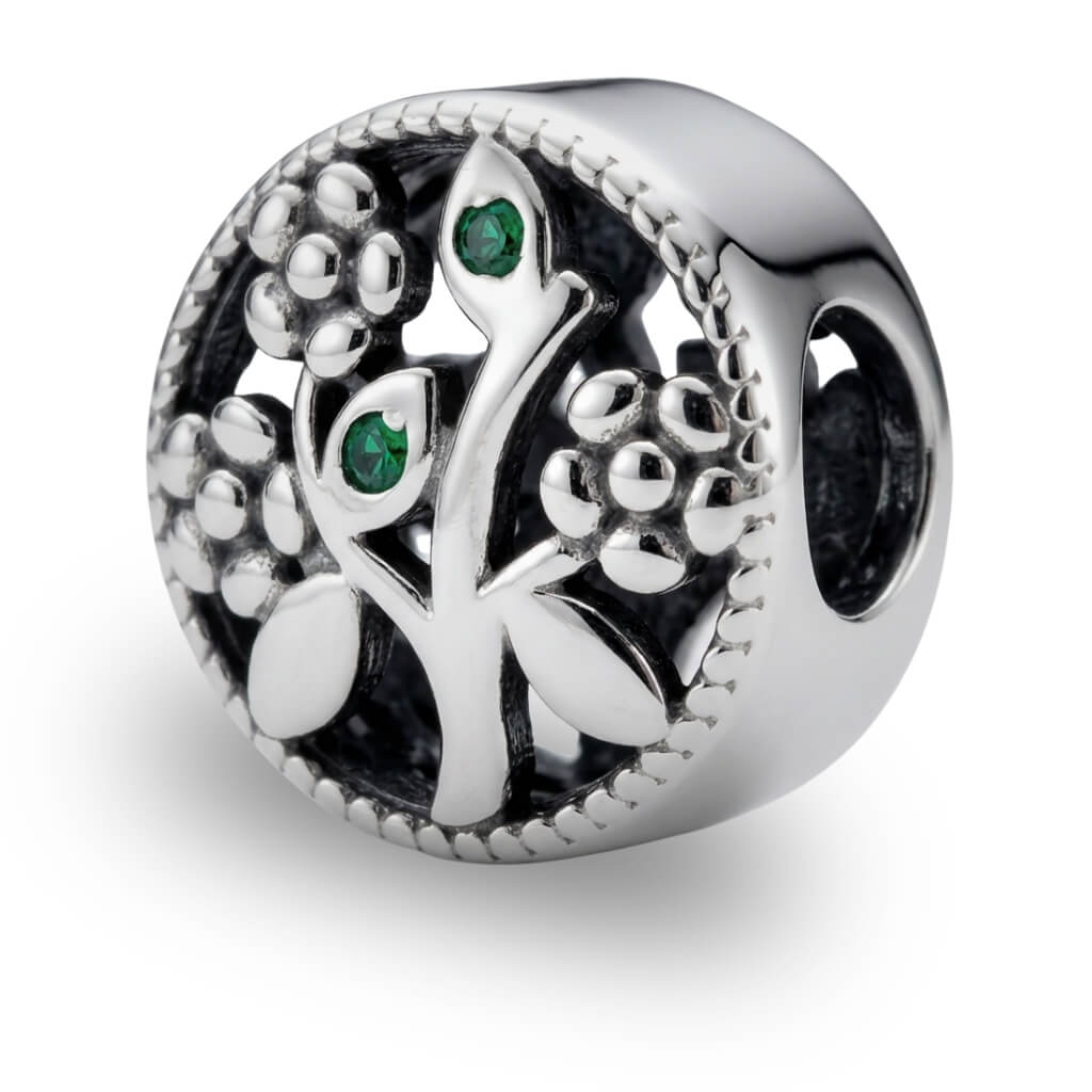 Berloque Árvore da Vida com Cristais Esmeralda
