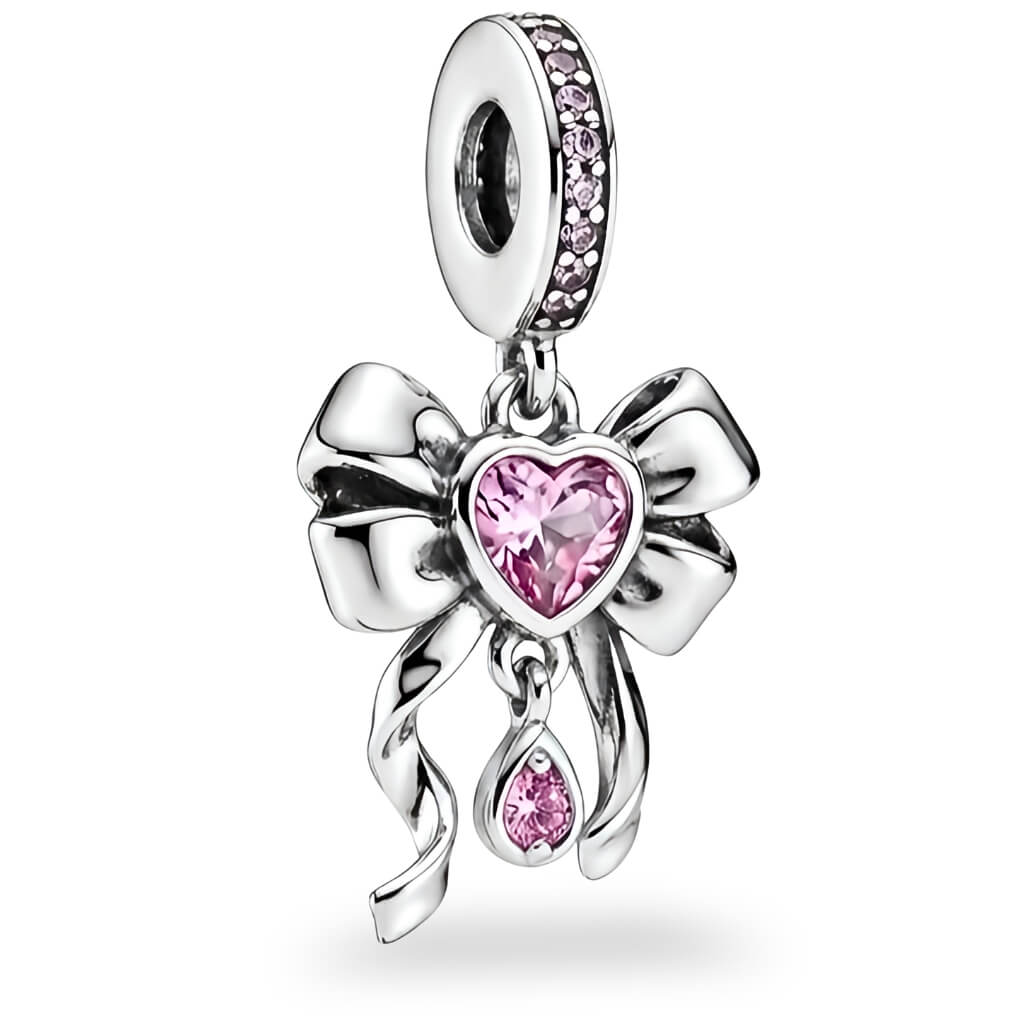 Berloque Laço Cravejado Rosé Dream