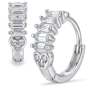 Brincos Argola Click com Zircônias Baguete