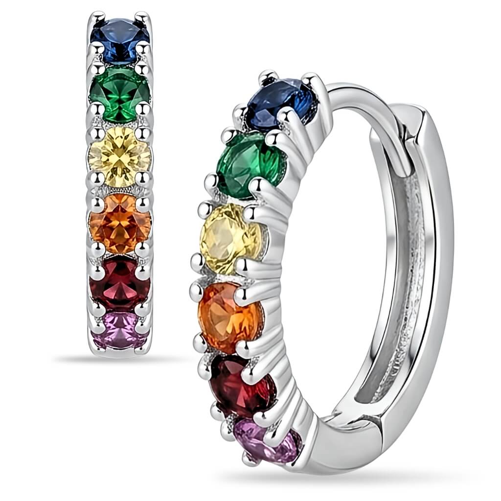 Brincos Argolas Royal Crystal Pavé