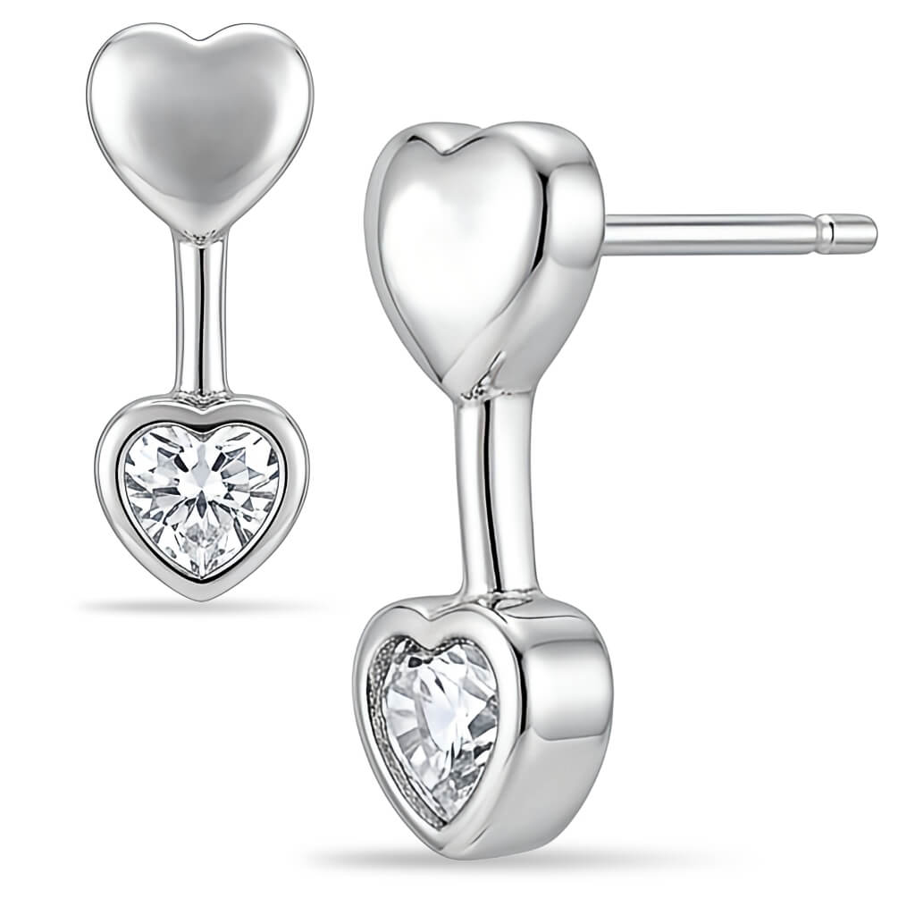 Brincos Ear Jacket Coração Minimalista