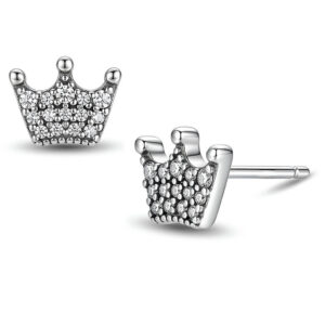Brincos Mini Coroa Cravejados com Zircônias