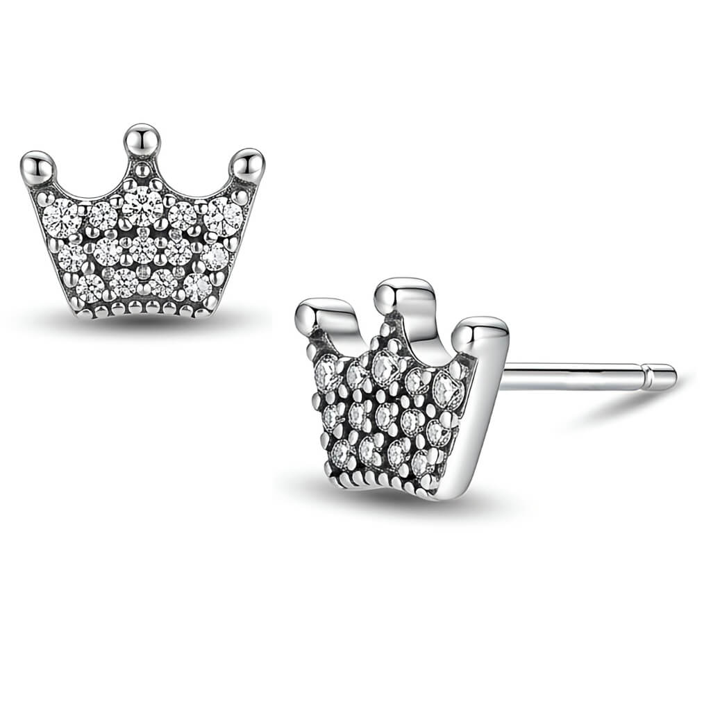 Brincos Mini Coroa Cravejados com Zircônias