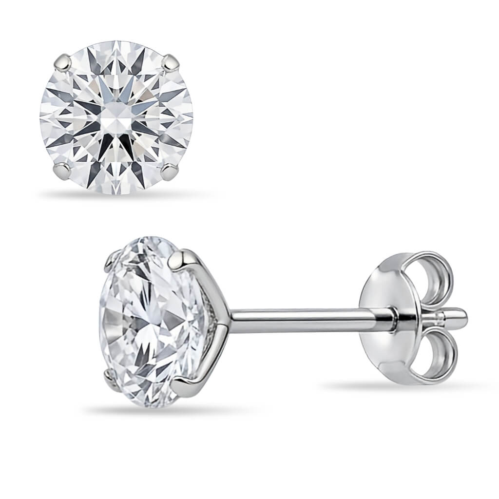 Brincos Ponto de Luz em Lapidação Redonda