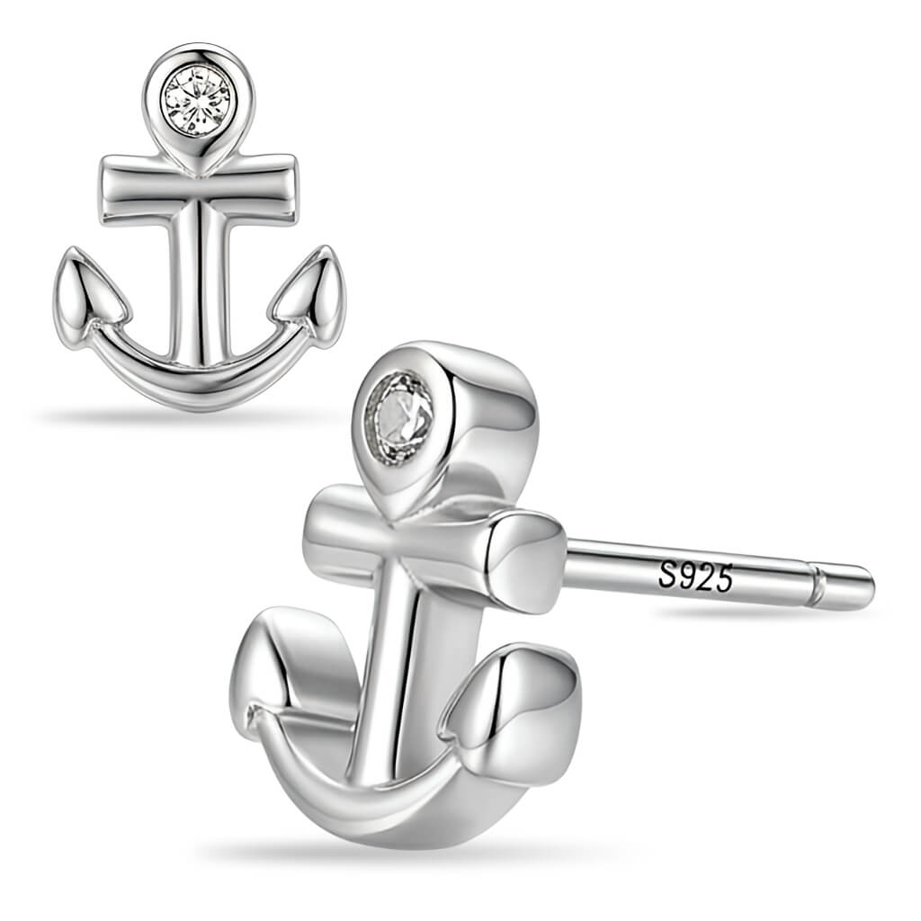 Brincos Stud Anchor Sparkle