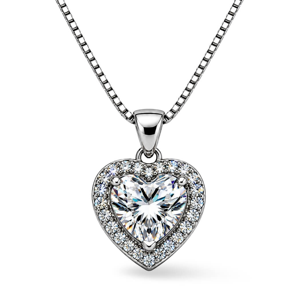 Colar Coração com Moldura Cravejada-6