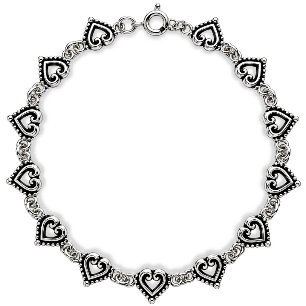 Pulseira Elo de Corações Rendados-6