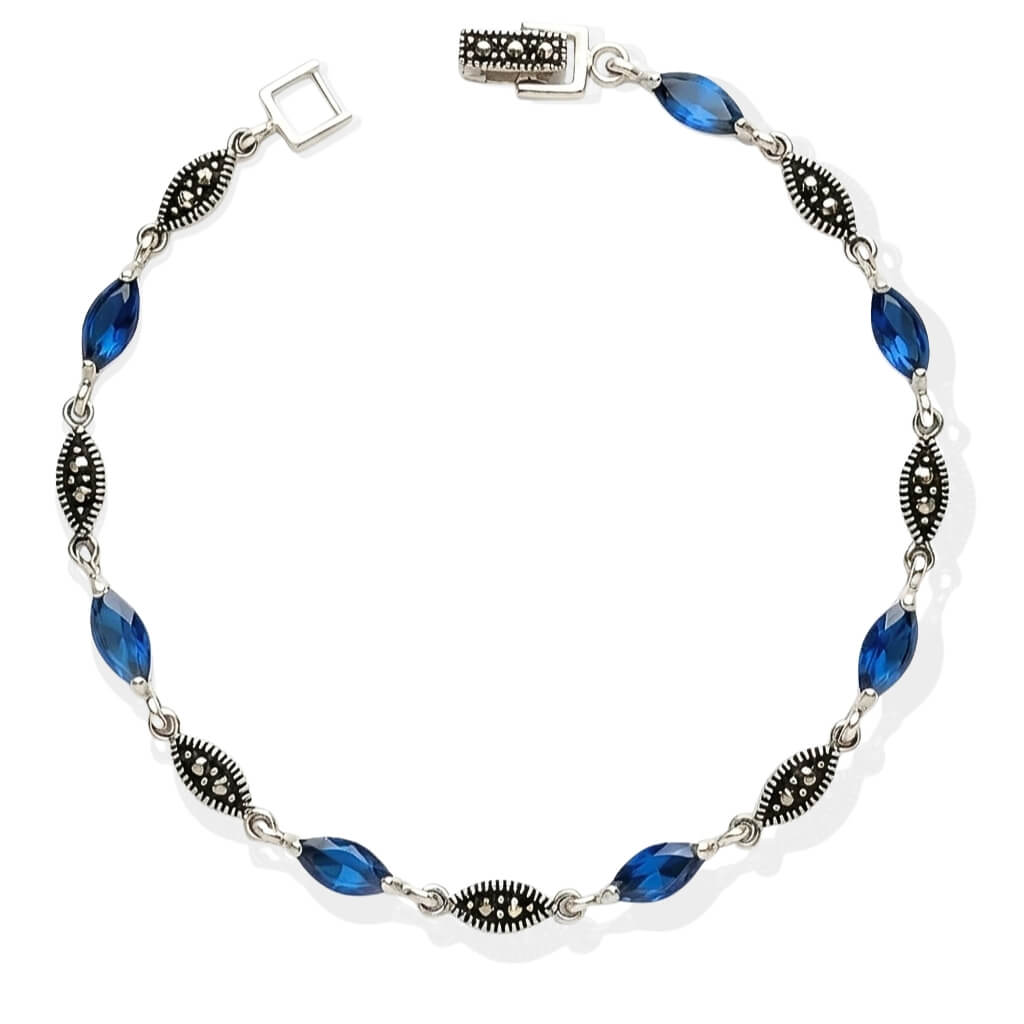 Pulseira Marcassitas e Cristais Navetes