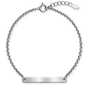 Pulseira de Prata Elo Português com Placa Gravável-06