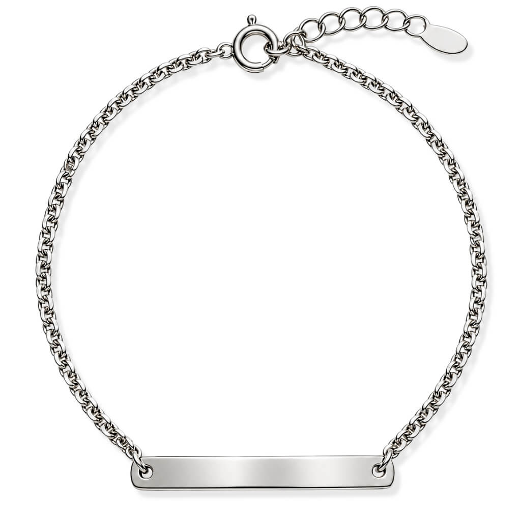 Pulseira de Prata Elo Português com Placa Gravável-06