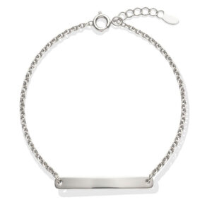 Pulseira de Prata Elo Português com Placa Gravável