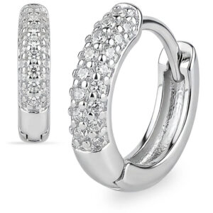 Brincos Argola Huggie Cravejada com Microzircônias