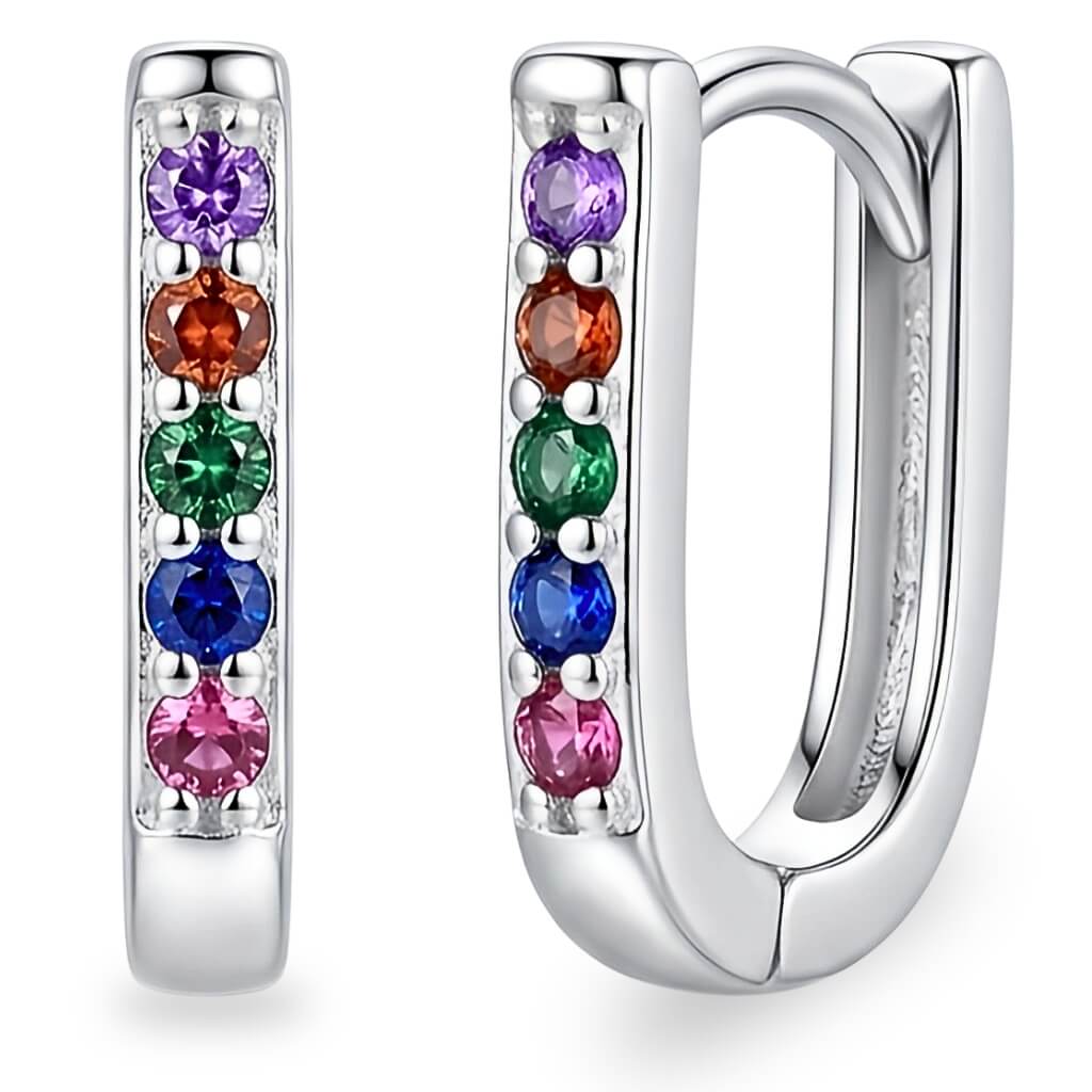 Brincos Argola Retangular Luxo Vibrante