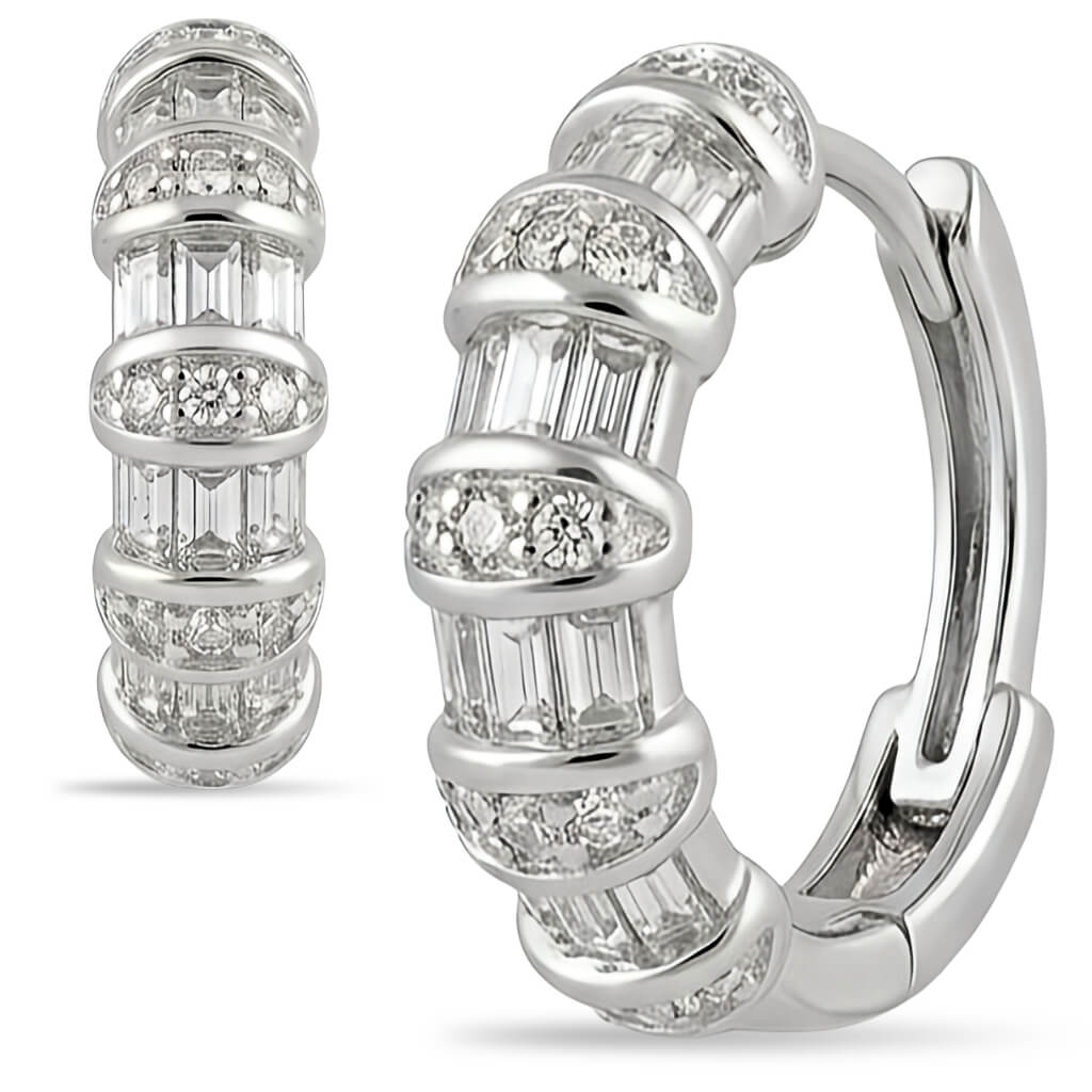 Brincos Argolas Bold Baguette