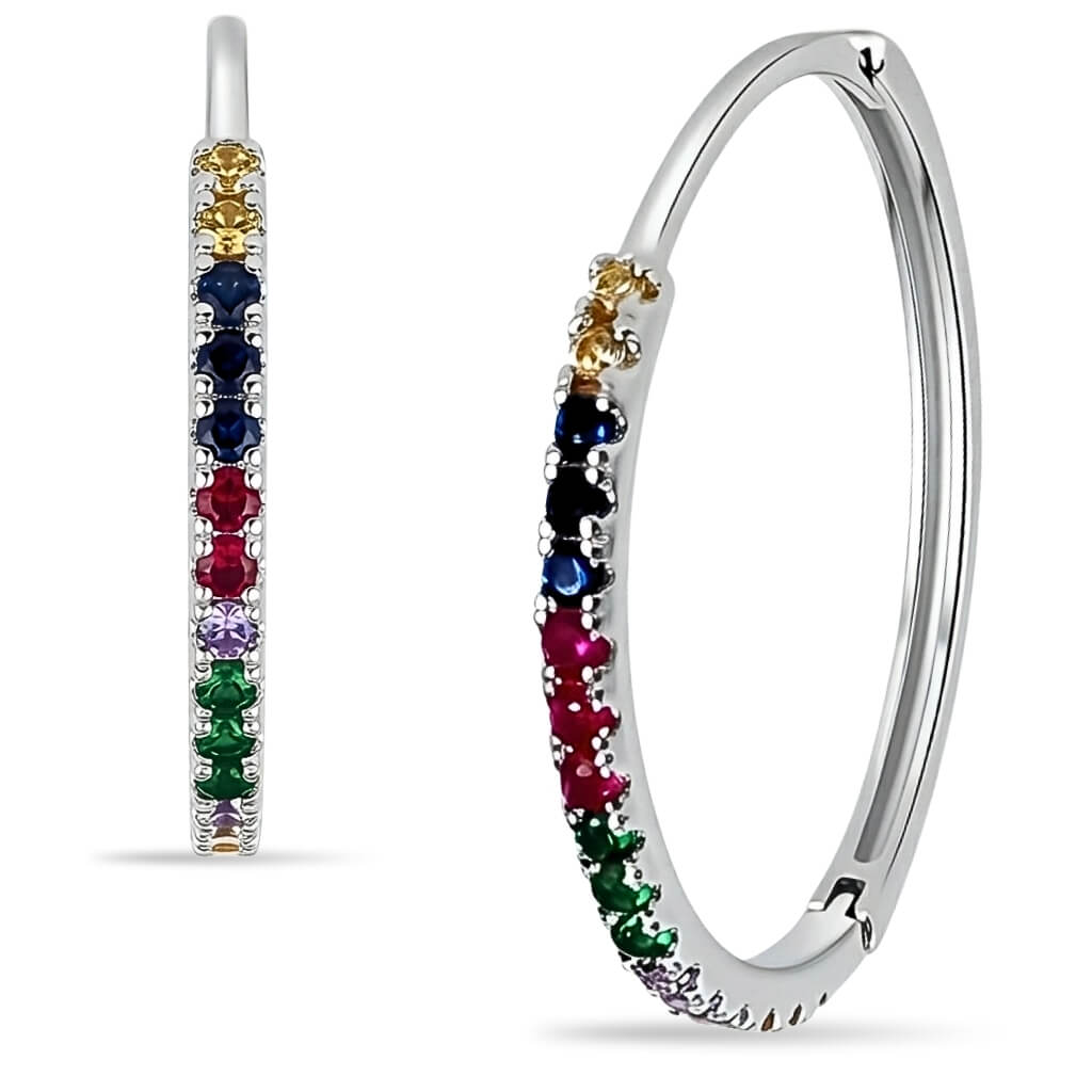 Brincos Argolas Spectrum Rainbow