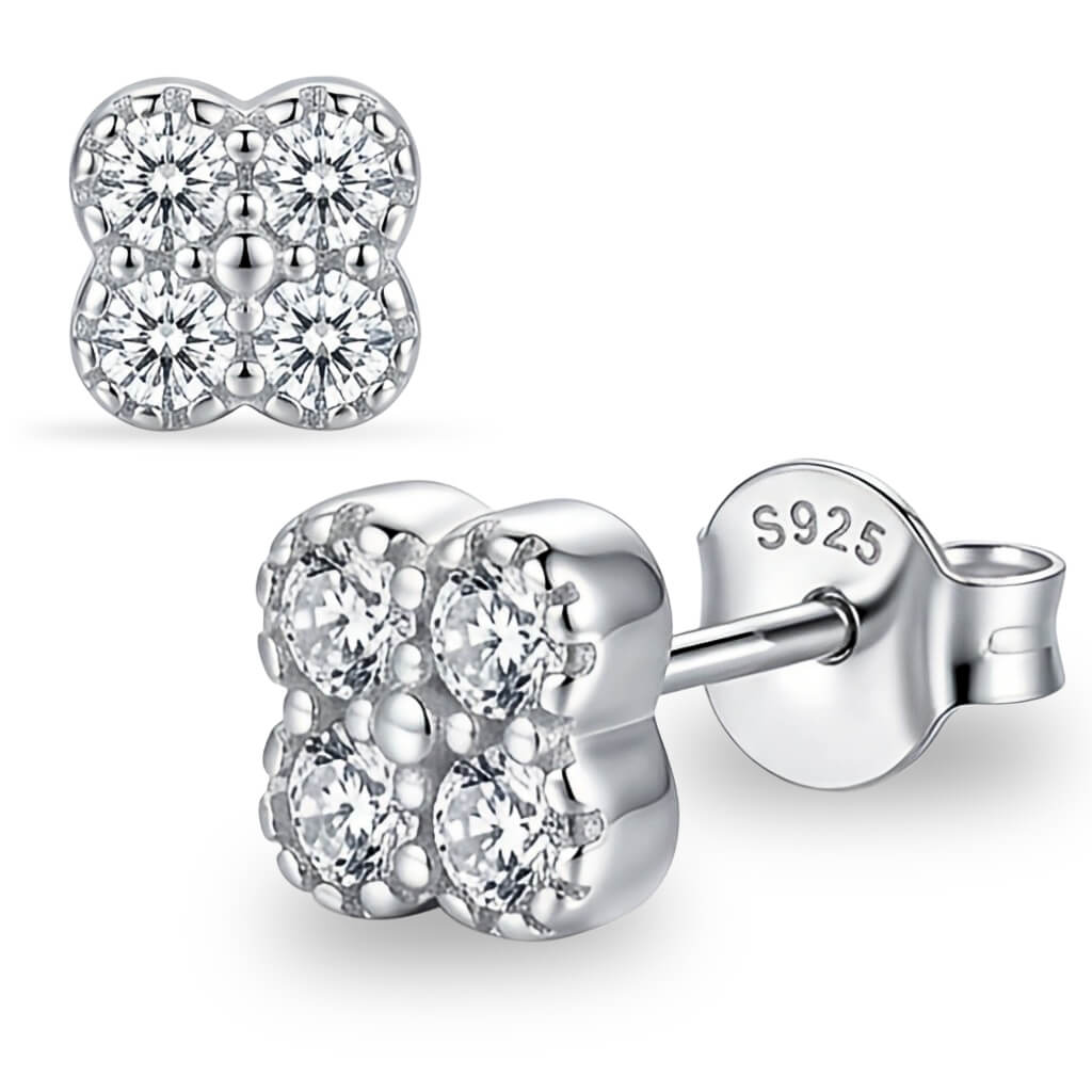 Brincos Minimalist Clover Zircônia