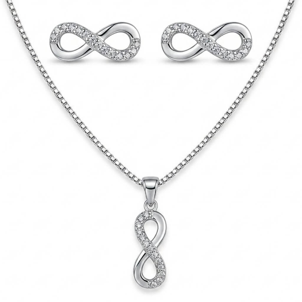 Conjunto Infinito Eterno Fio com Pingente + Brincos