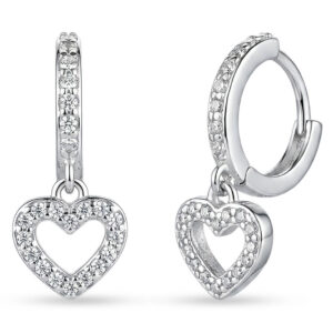 Brincos Feminino Argola Pequena com Coração Pendente