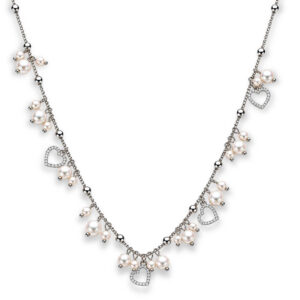 Colar Estilo Tiffany com Pérolas e Charms de Coração - 6
