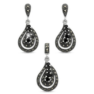 Conjunto Gota Marcassite Boho