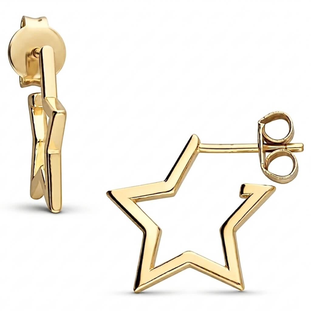 Brincos Estrela Vazada Minimalista