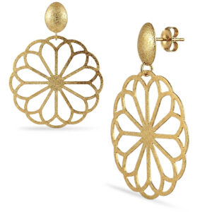 Brincos Mandala Floral Dourado