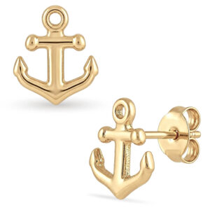 Brincos Studs Âncora Minimalista