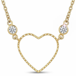 Colar Coração Vazado com Pontos de Luz