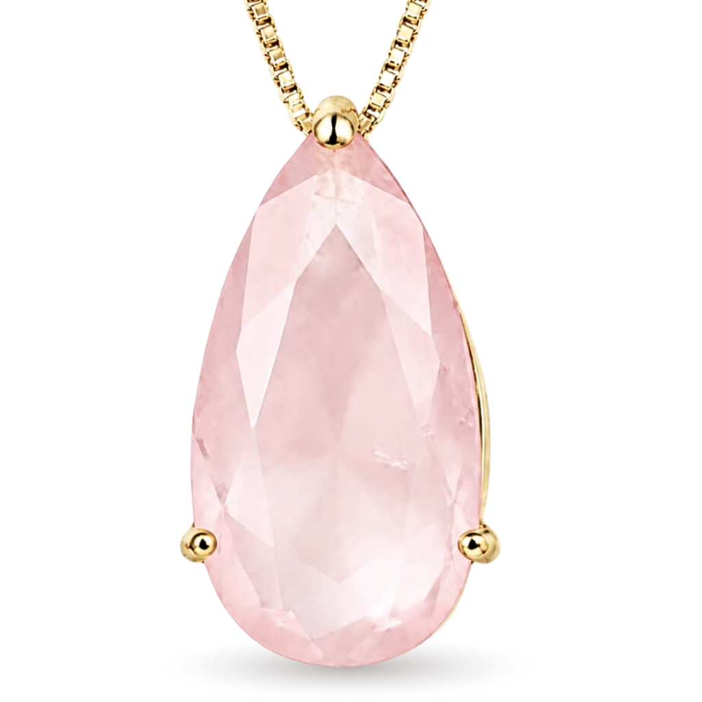 Colar Ponto de Luz Gota Charme Rosa