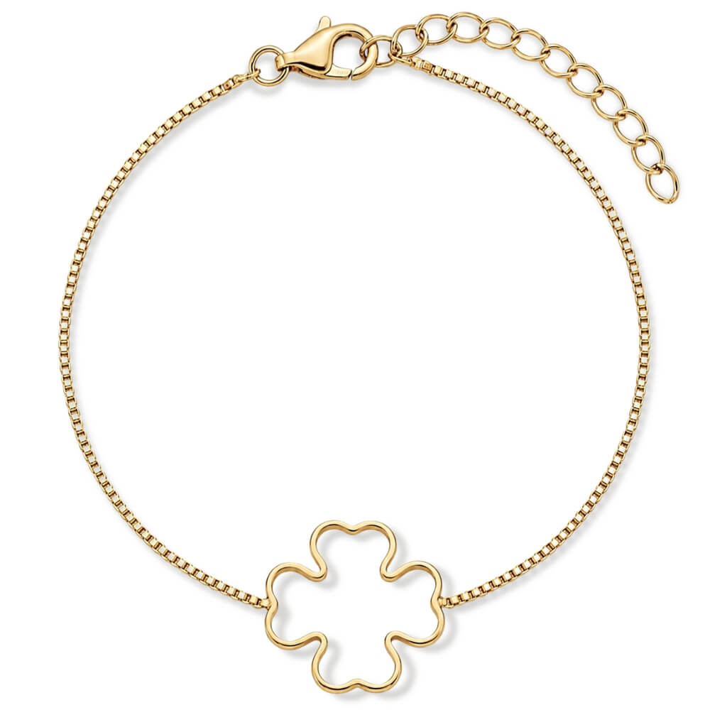 Pulseira Corrente Fina com Trevo