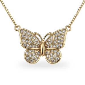 Colar Borboleta Cravejada com Zircônias