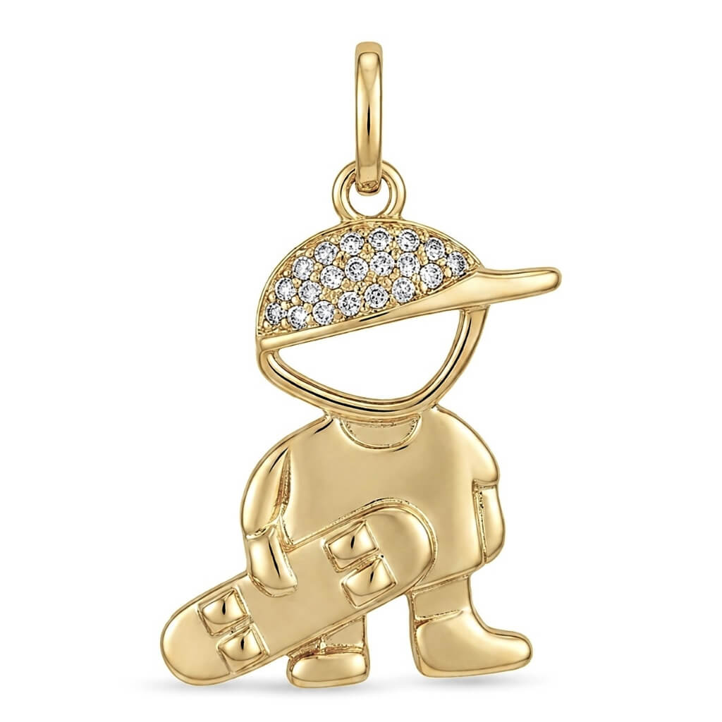 Pingente Filho Skatista com Boné
