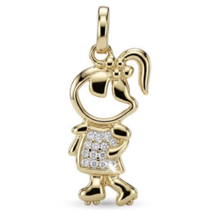 Pingente Menina de Patins Cravejada