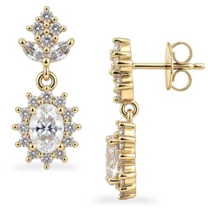 Brincos Elegance Oval com Cravação de Zircônias