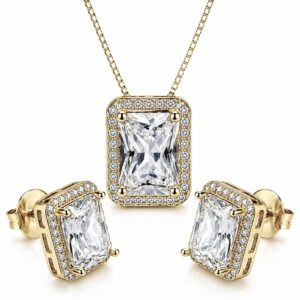 Conjunto Colar e Brincos Cravejados Elegância Real