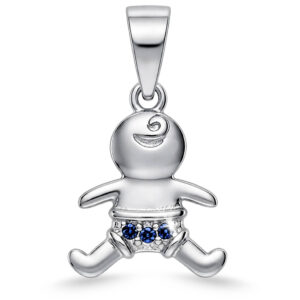 Pingente Infantil Menino com Zircônias Azuis
