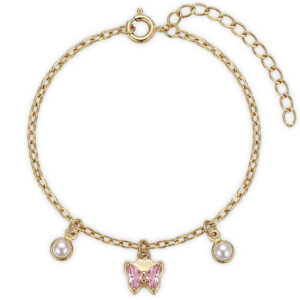 Pulseira Encanto Infantil Borboleta e Pérolas