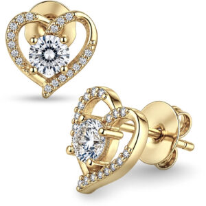 Brincos Coração Elegance com Zircônias