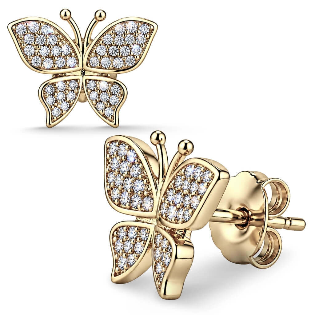 Brincos Delicate Butterfly Gold