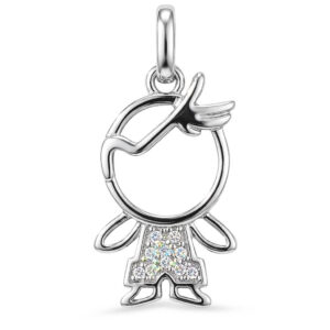 Pingente Menino Estilizado com Zircônias