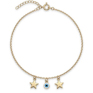 Tornozeleira com estrelas e olho turco