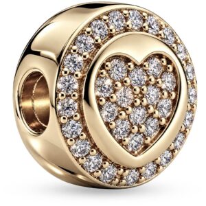 Berloque Halo de Luz e Coração Micro Cravejado