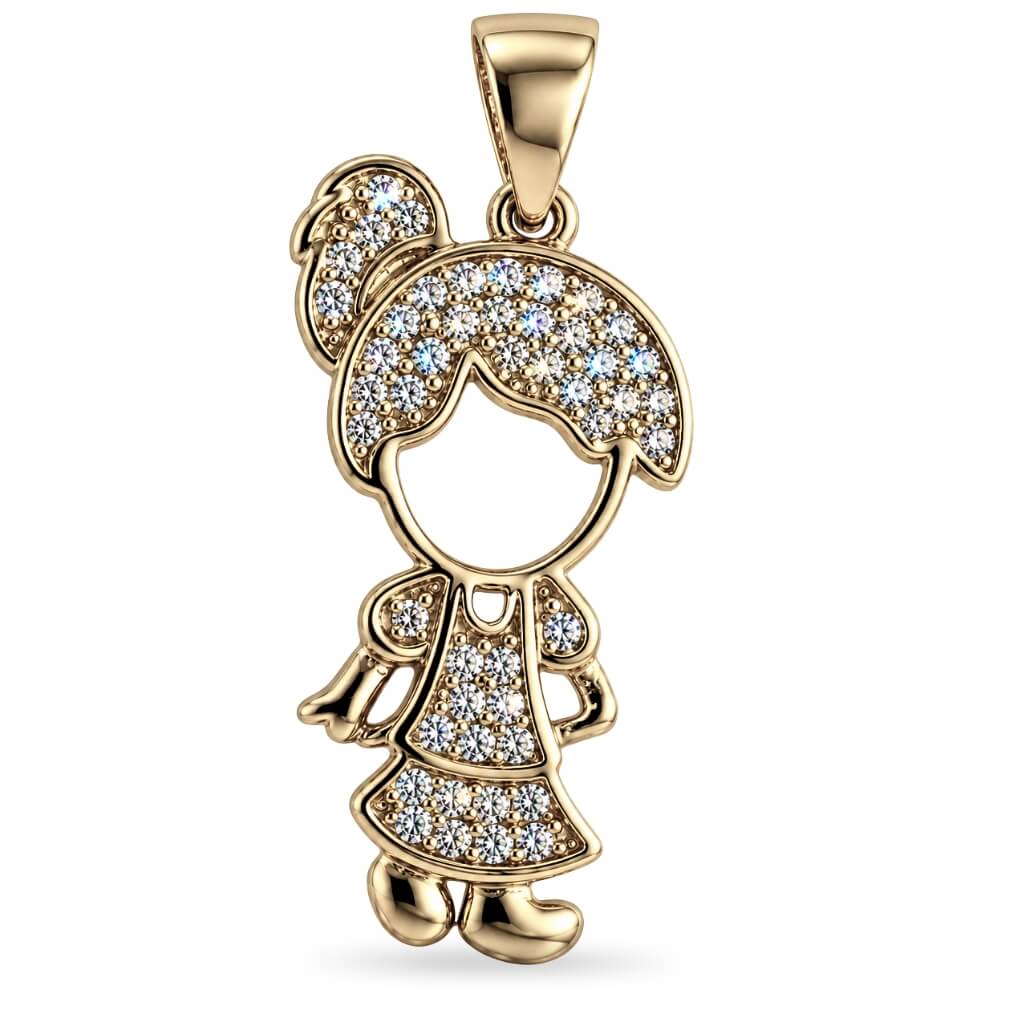 Pingente Filha Micro Cravejado