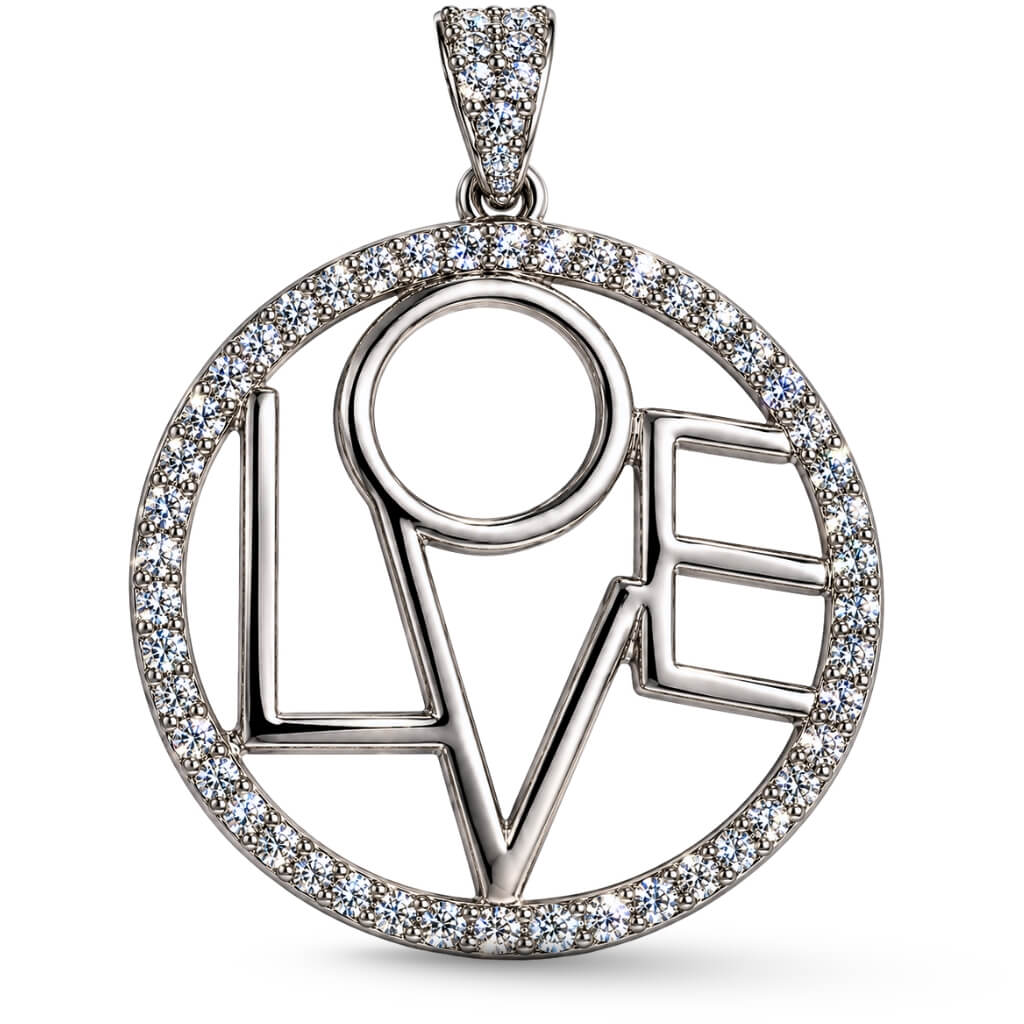 Pingente LOVE Elegância Eterna Cravejado